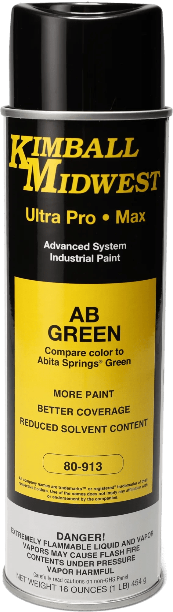AB Green Ultra Pro•Max Oil-Based Enamel Spray Paint - 20 oz. Can - Case - 12 Pack