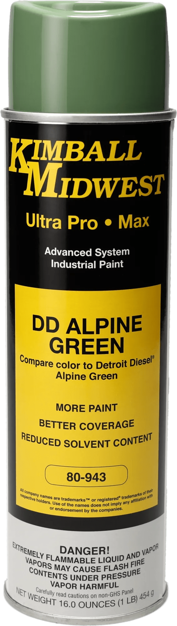 DD Green Ultra Pro•Max Oil-Based Enamel Spray Paint - 20 oz. Can - Case - 12 Pack