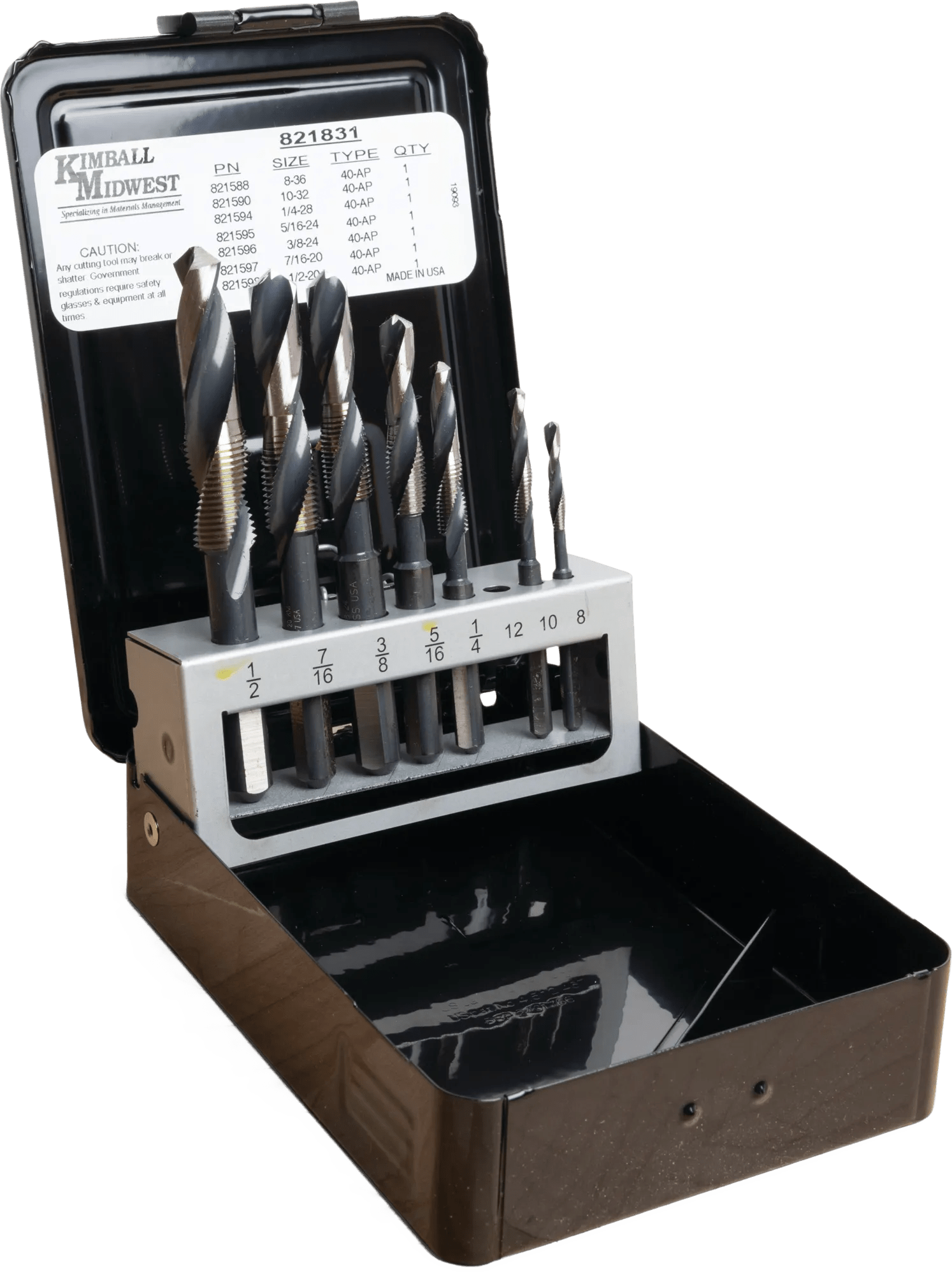 7 Piece Power-Tap 3 Set (8-36 thru 1/2-20)