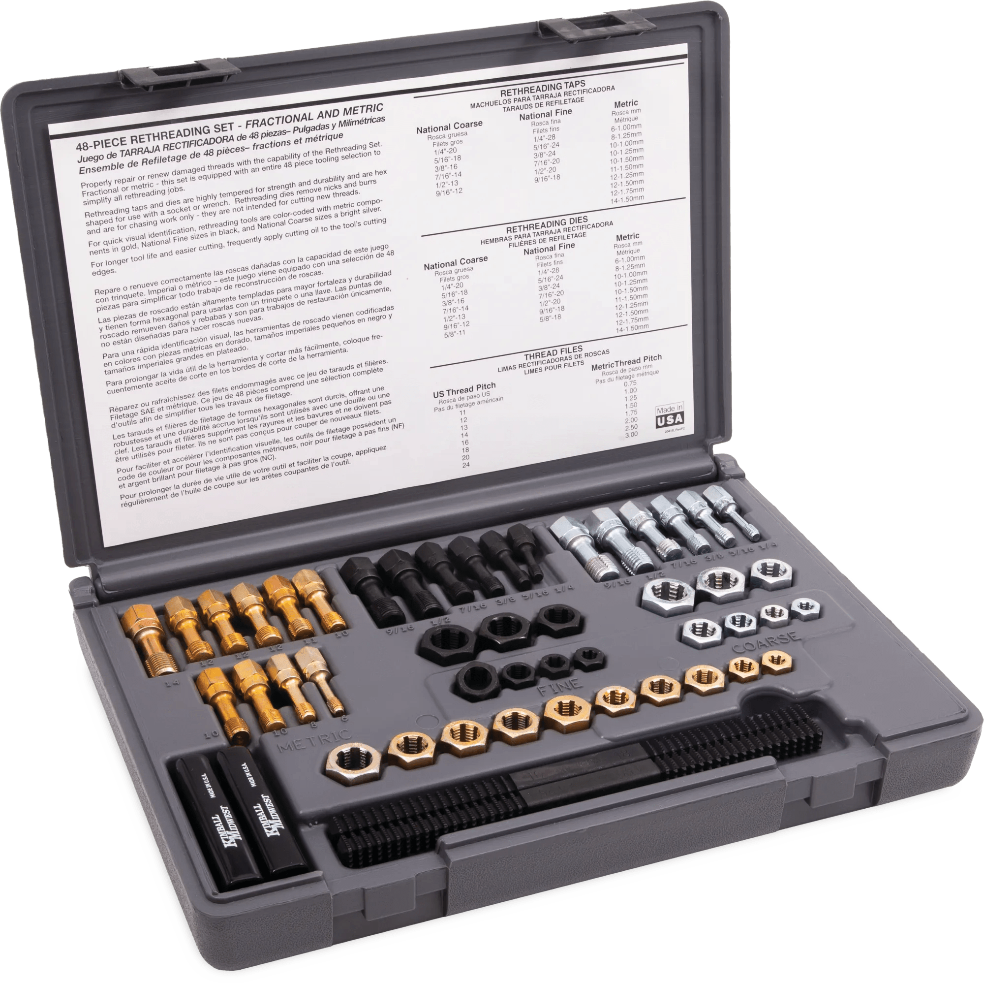 48 Piece Thread Restoring Tap & Die Master Set