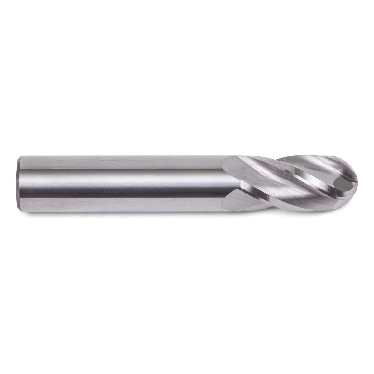 Fractional Solid Carbide 4-Flute Ball-Nose End Mills