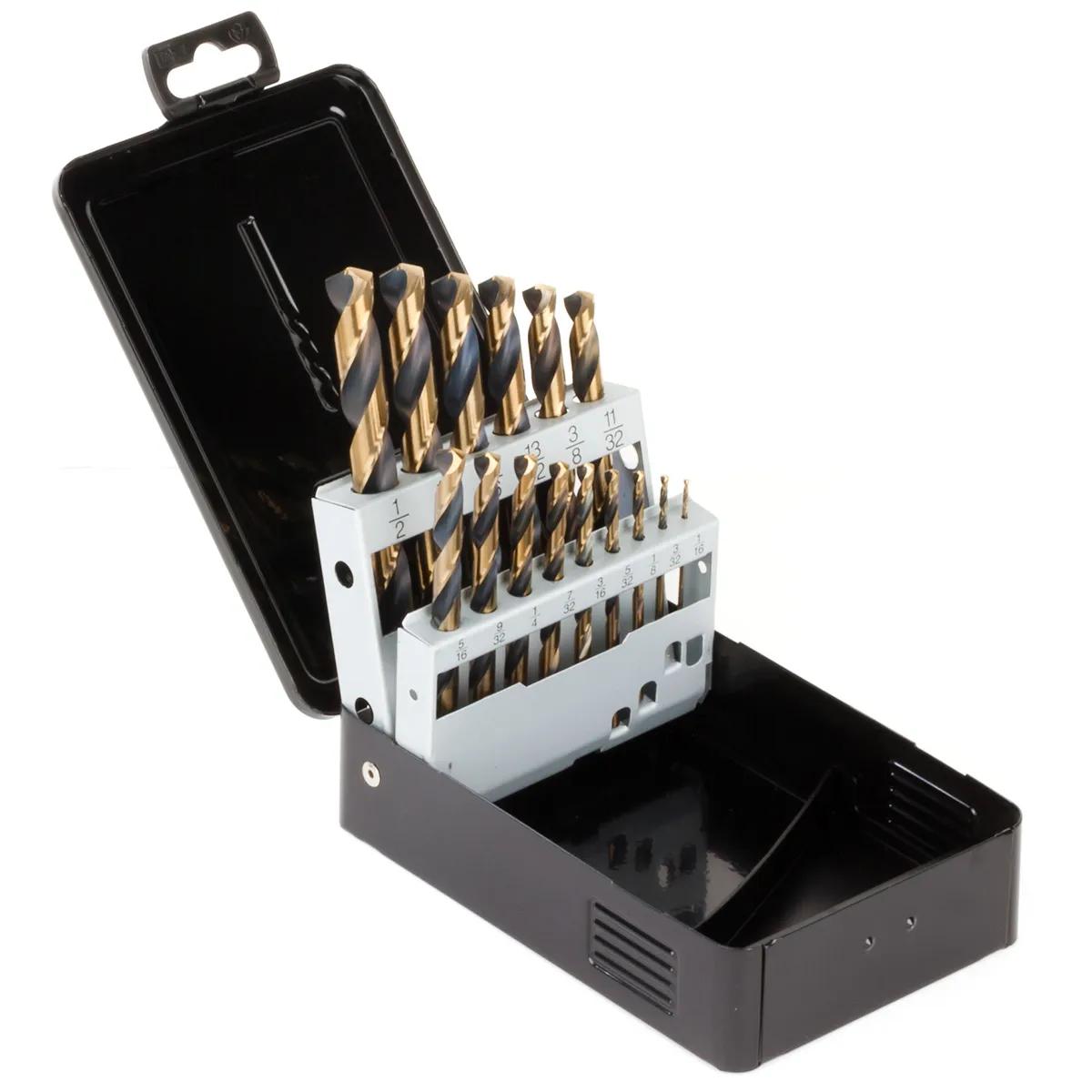 15 Piece Super Primalloy® Industrial Length (Jobber) Drill Set (1/16" - 1/2")