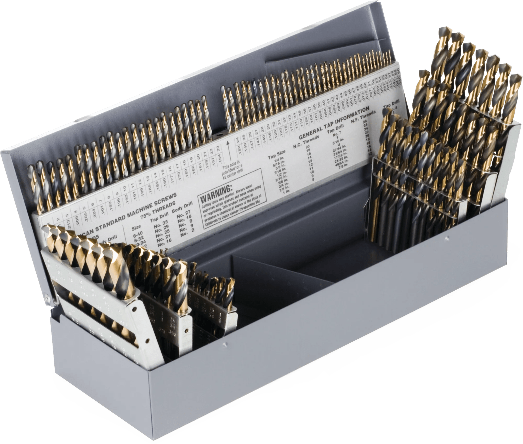 115 Piece Super Primalloy® Maintenance Length Drill Set (1/16" - 1/2", #1 - #60, A - Z)