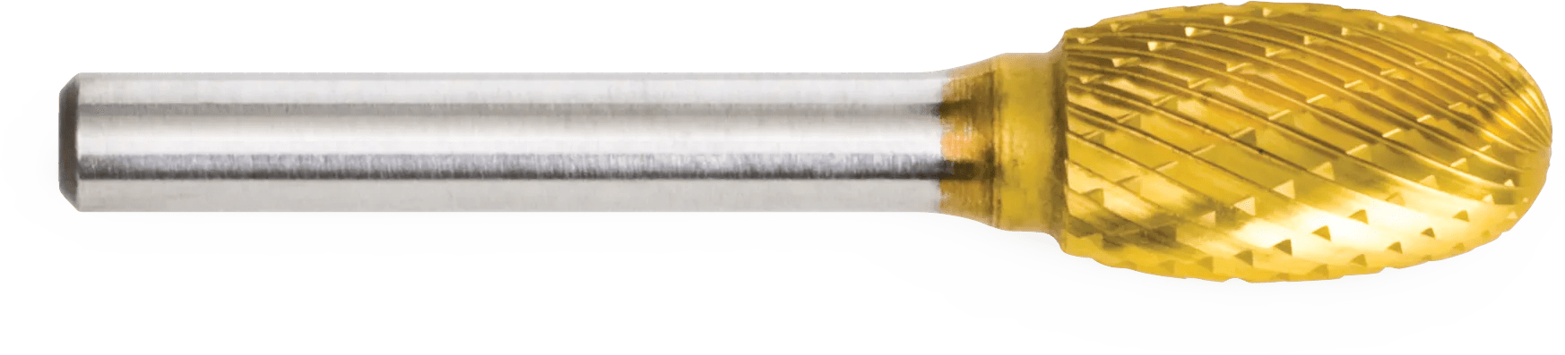 1/4" x 3/8" TiN Coated Oval End Tungsten Carbide Bur