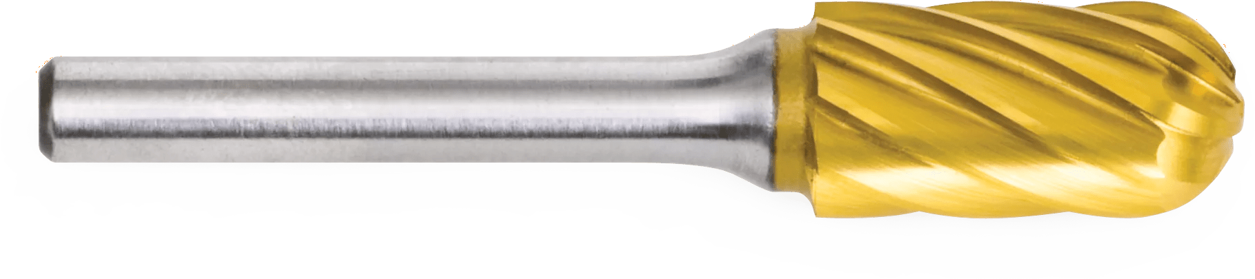 1/2" x 1" TiN Coated Cylindrical Radius End Tungsten Carbide Bur for Non-Ferrous Metal