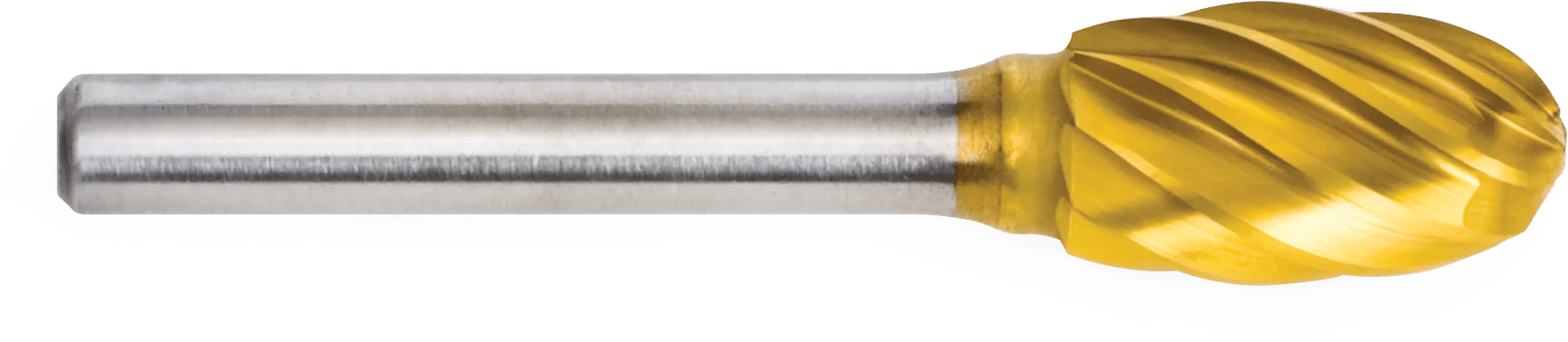 3/8" x 5/8" TiN Coated Oval End Tungsten Carbide Bur for Non-Ferrous Metal