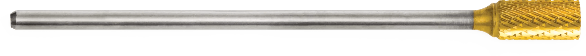 3/8" x 3/4" TiN Coated Cylindrical Flat End Tungsten Carbide Bur