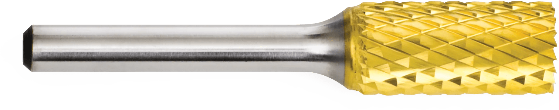 3/8" x 3/4" Bur-Maxx TiN Coated Cylindrical End Cut Tungsten Carbide Bur