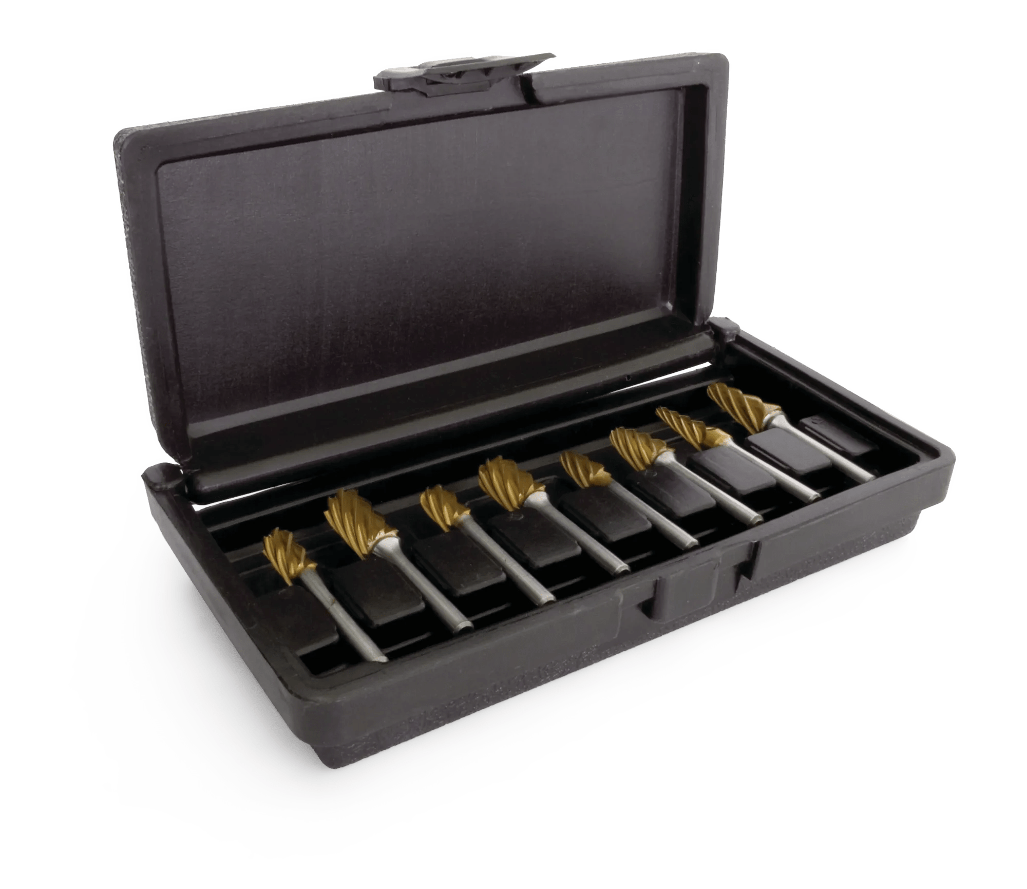 8 Piece 1/4" TiN Coated Tungsten Carbide Bur Set for Non-Ferrous Metals