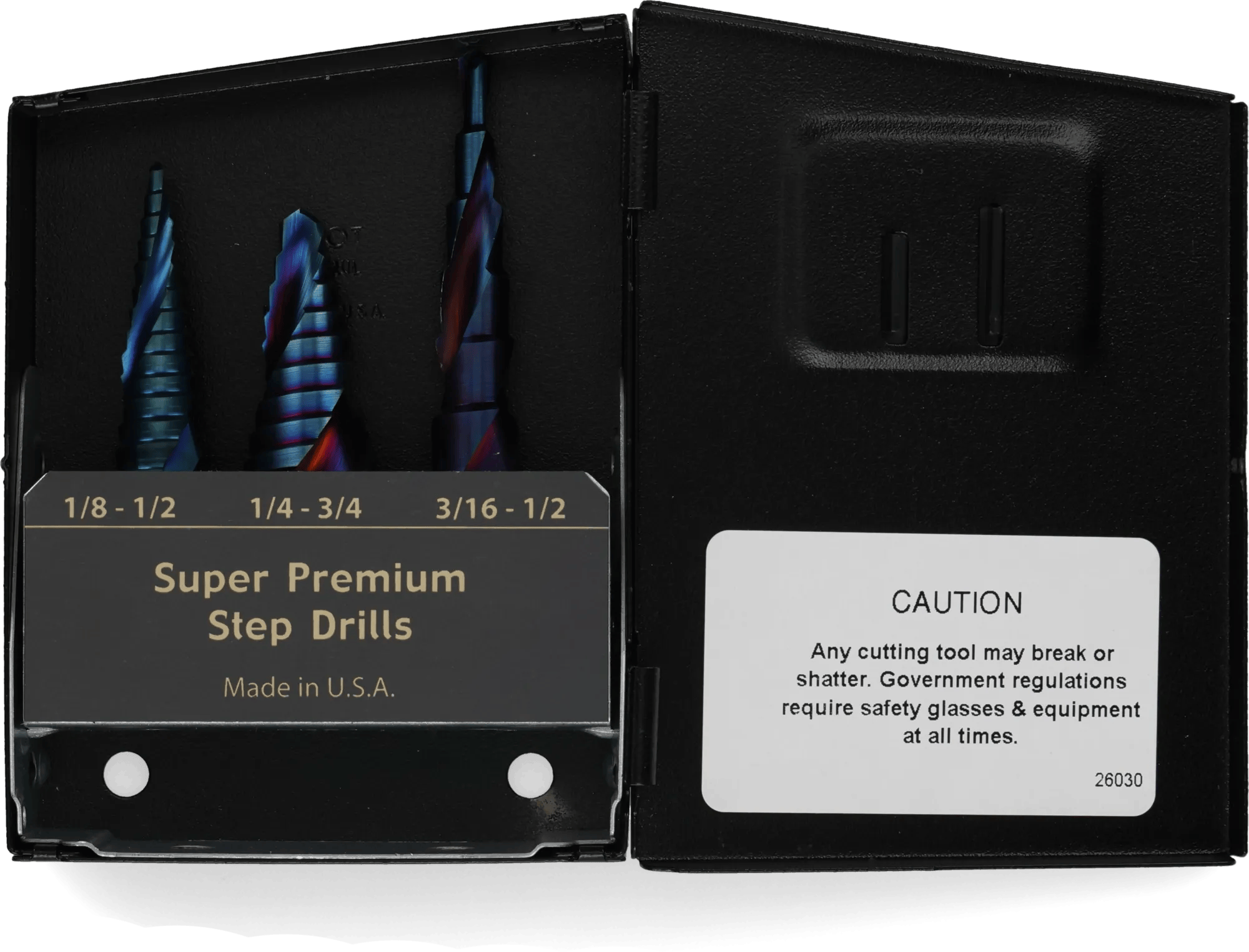 3 Piece SP Edge Step Drill Bit Set (1/8" - 1/2", 3/16" - 1/2", 1/4" - 3/4")