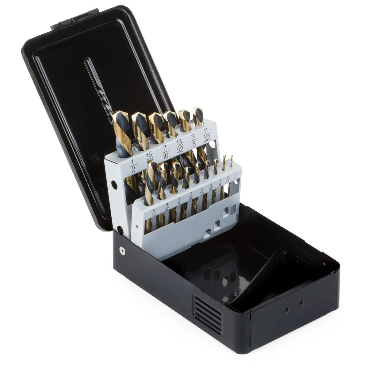 15 Piece Super Primalloy® Maintenance Length Left Hand Drill (1/16" - 1/2")