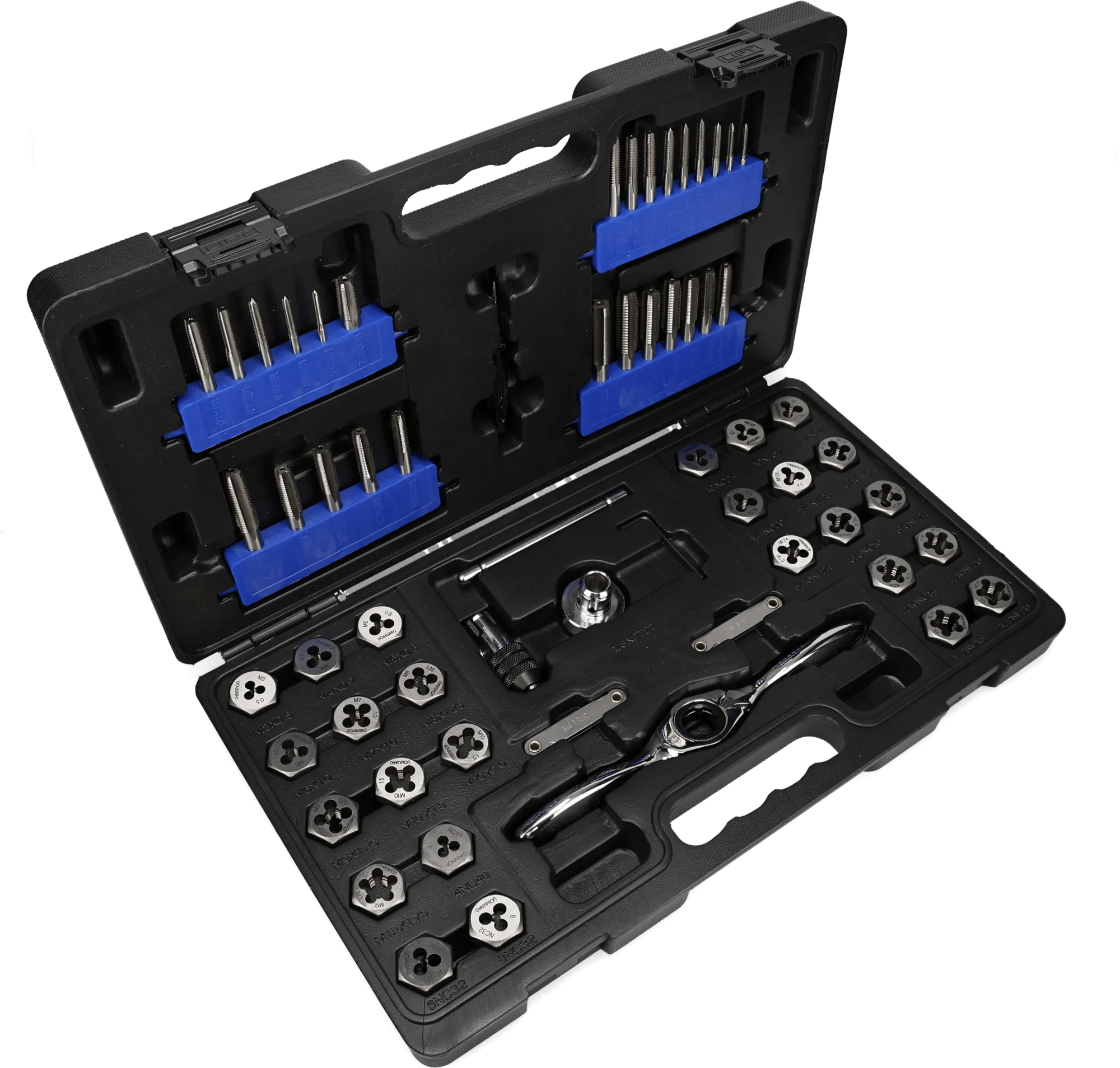 62 Piece USS & SAE High Speed Steel Tap & Die Set