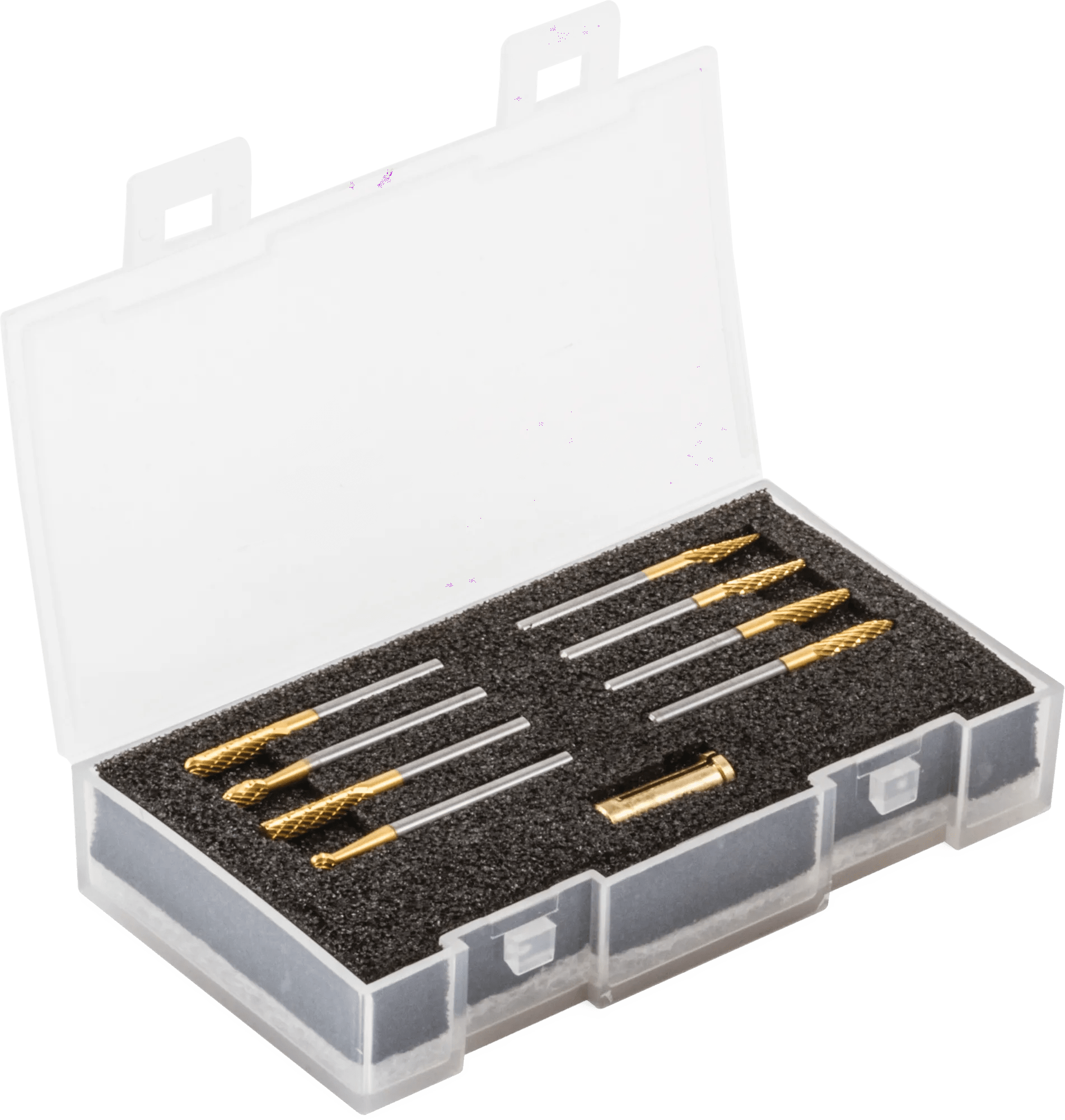 9 Piece 1/8" Shank TiN-Coated Solid Tungsten Bur Set