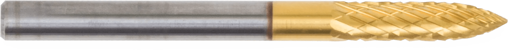 1/8 x 3/8 TiN Tree Pointed End Bur