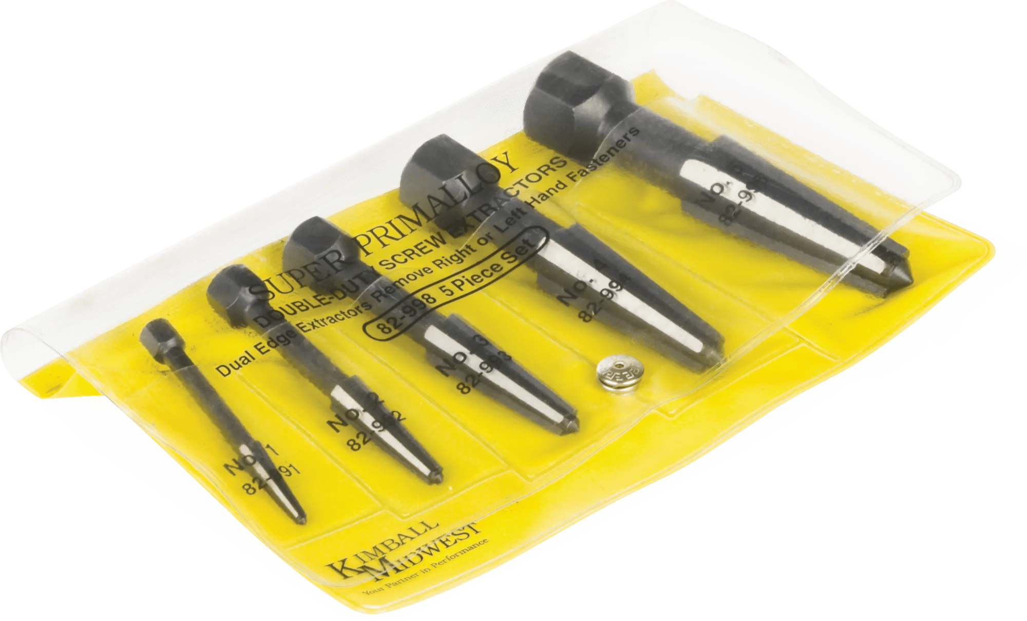 Super Primalloy® Double-Duty Screw Extractor Set (#1 - #5)