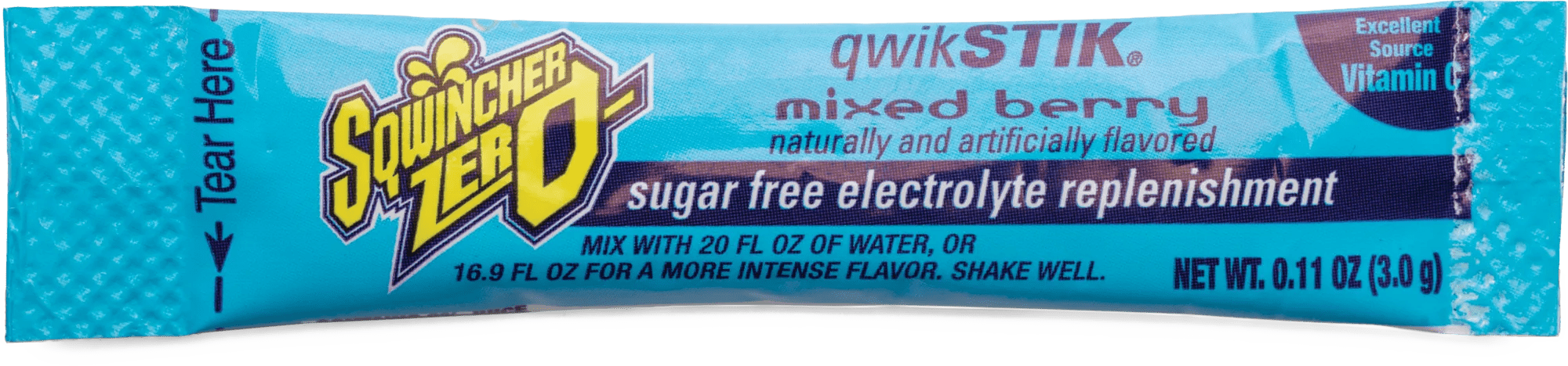 Sqwincher 20 Oz. Qwik Stick Sugar Free Mixed Berry Powder - 10 Pack