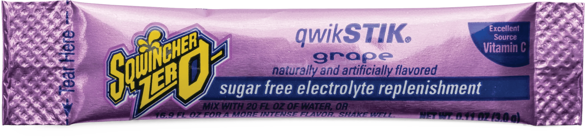 Sqwincher 20 Oz. Qwik Stick Sugar Free Grape Powder - 10 Pack