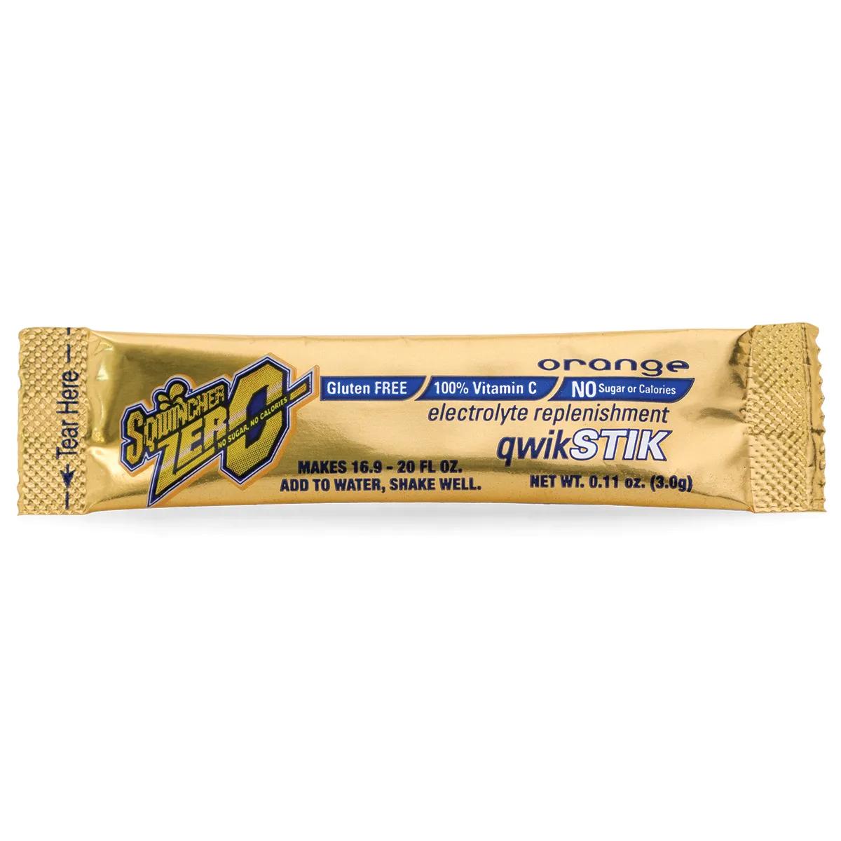 Sqwincher 20 Oz. Qwik Stick Sugar Free Orange Powder - 10 Pack