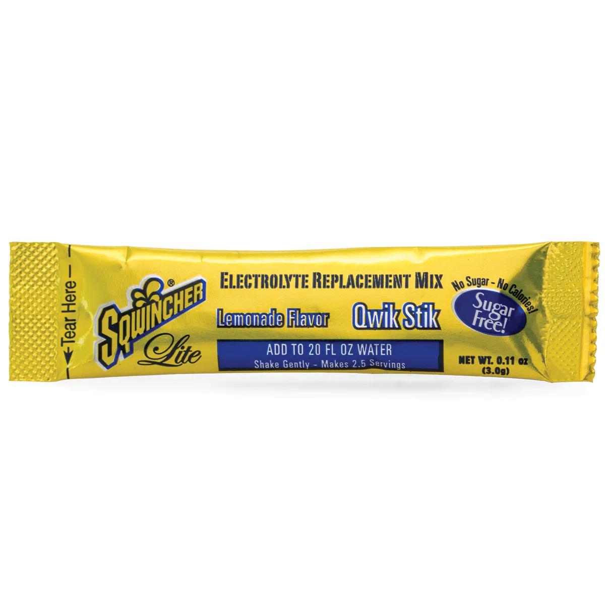 Sqwincher 20 Oz. Qwik Stick Sugar Free Lemon-Lime Powder - 10 Pack