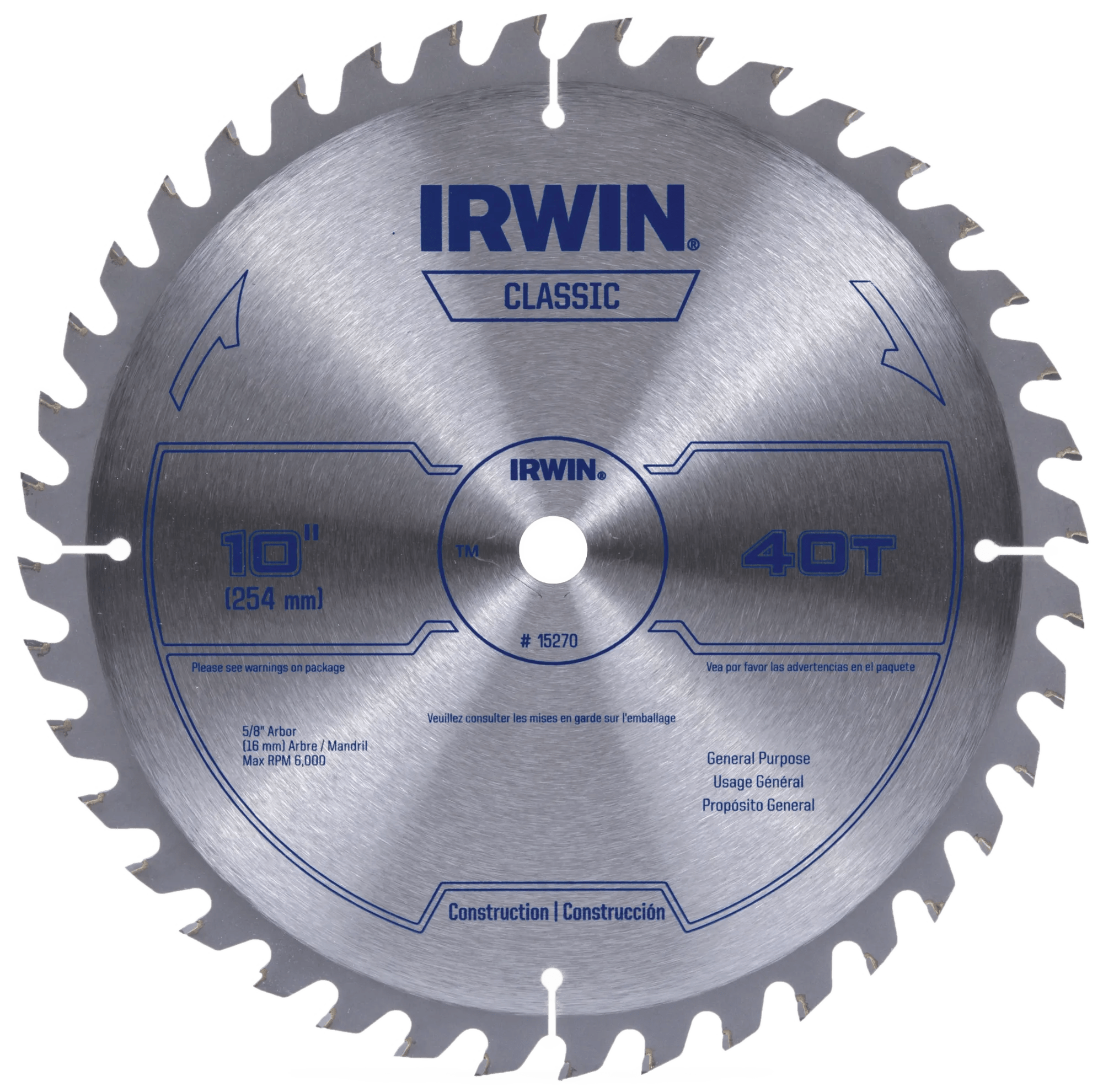 10" x 5/8" Carbide Toothed Circular Saw Blade