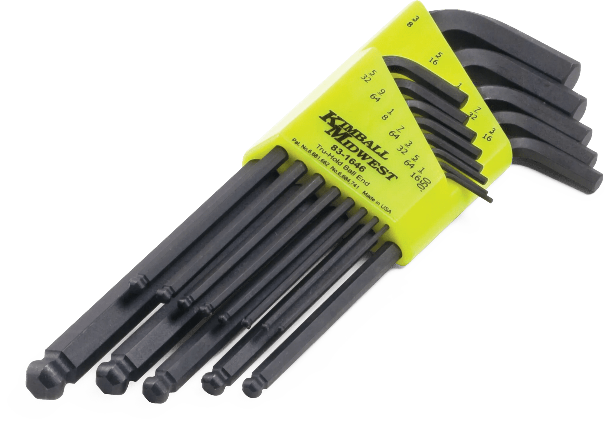 13 Piece Fractional Tru-Hold Ball End Hex Key Wrench Set