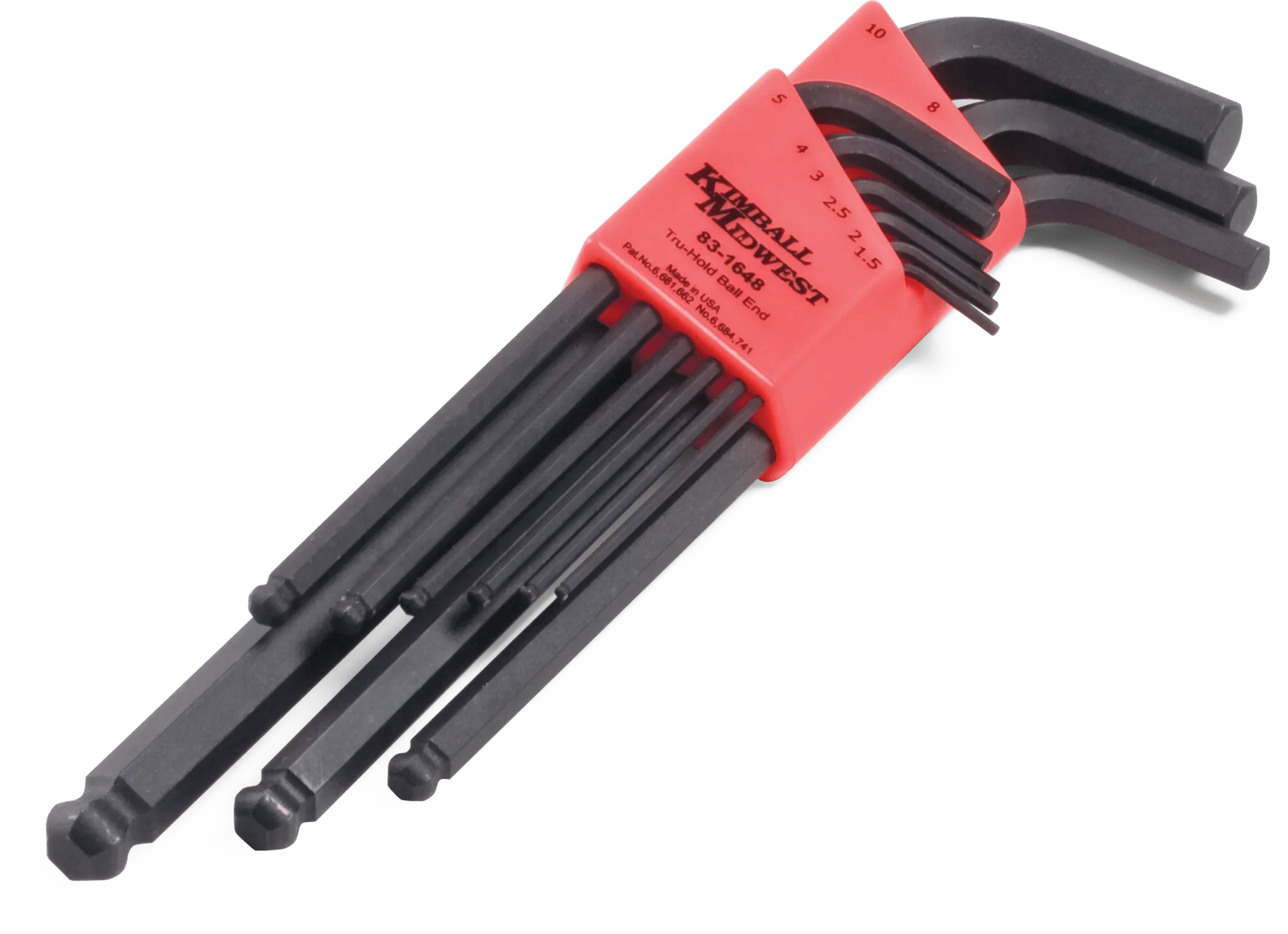 9 Piece Metric Tru-Hold Ball End Hex Key Wrench Set