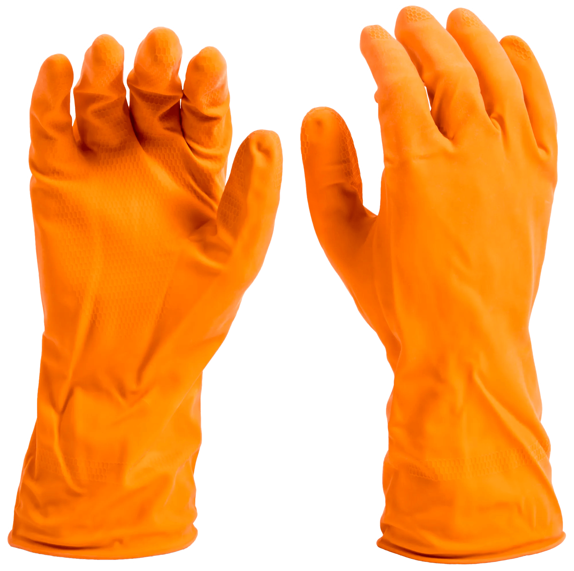 Orange Latex Flock Lined Gloves
