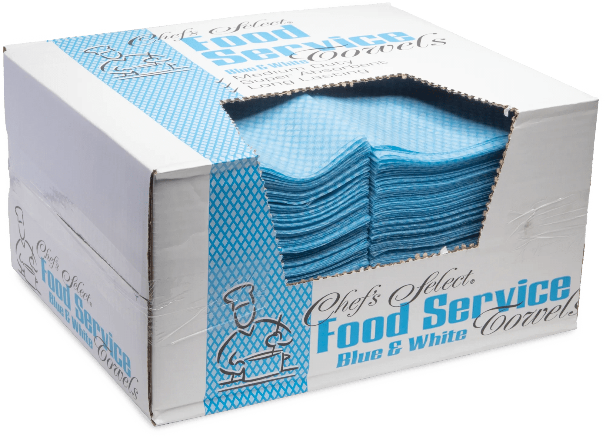 Blue Food Service Towels - 200 Pack