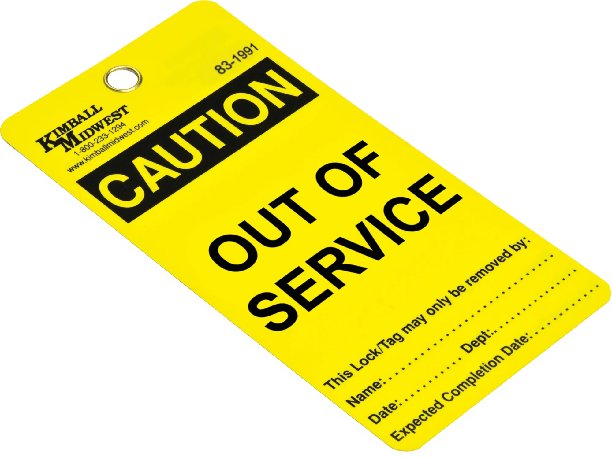 Caution: Out of Service - Vinyl Lockout Tags