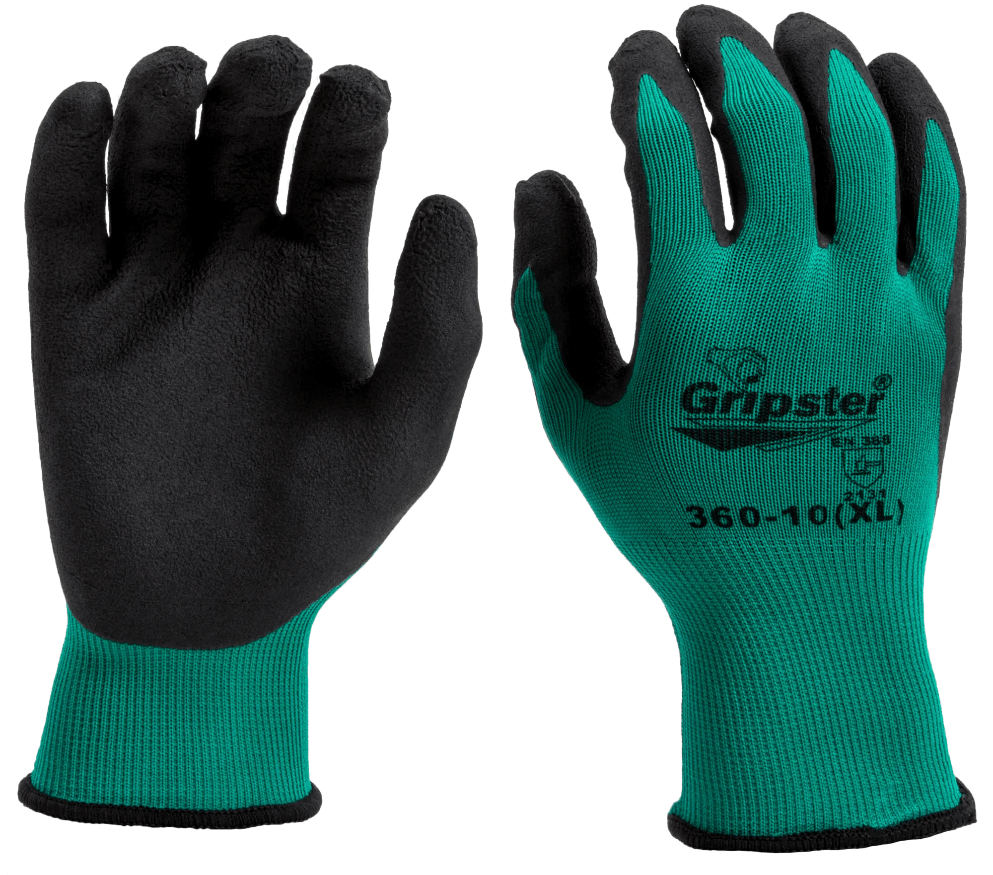 "Gripster" Rubber Coated Gloves - Large - 1 Pair