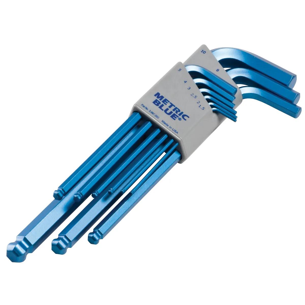 9 Key Metric Blue™ Ball End Hex Key Set