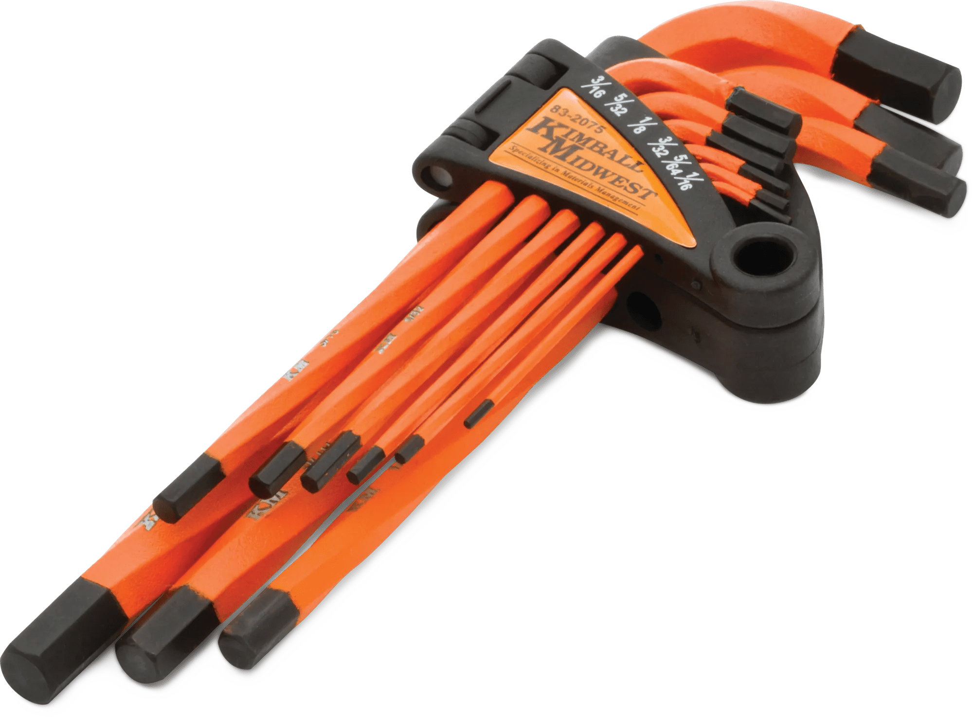 9 Key (1/16" - 3/8") Fractional Heavy-Duty Twisted Hex Key