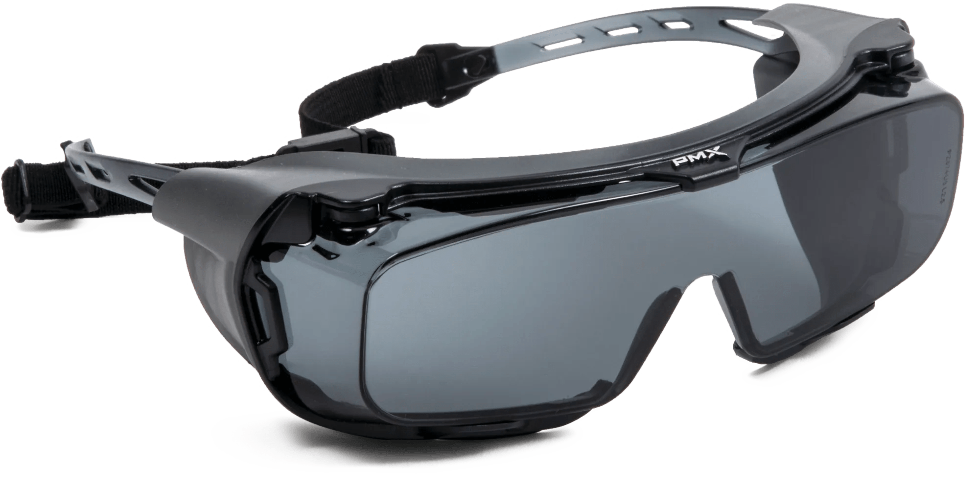 Gray Cappture™ Over-The-Glasses Safety Glasses with Rubber Gasket
