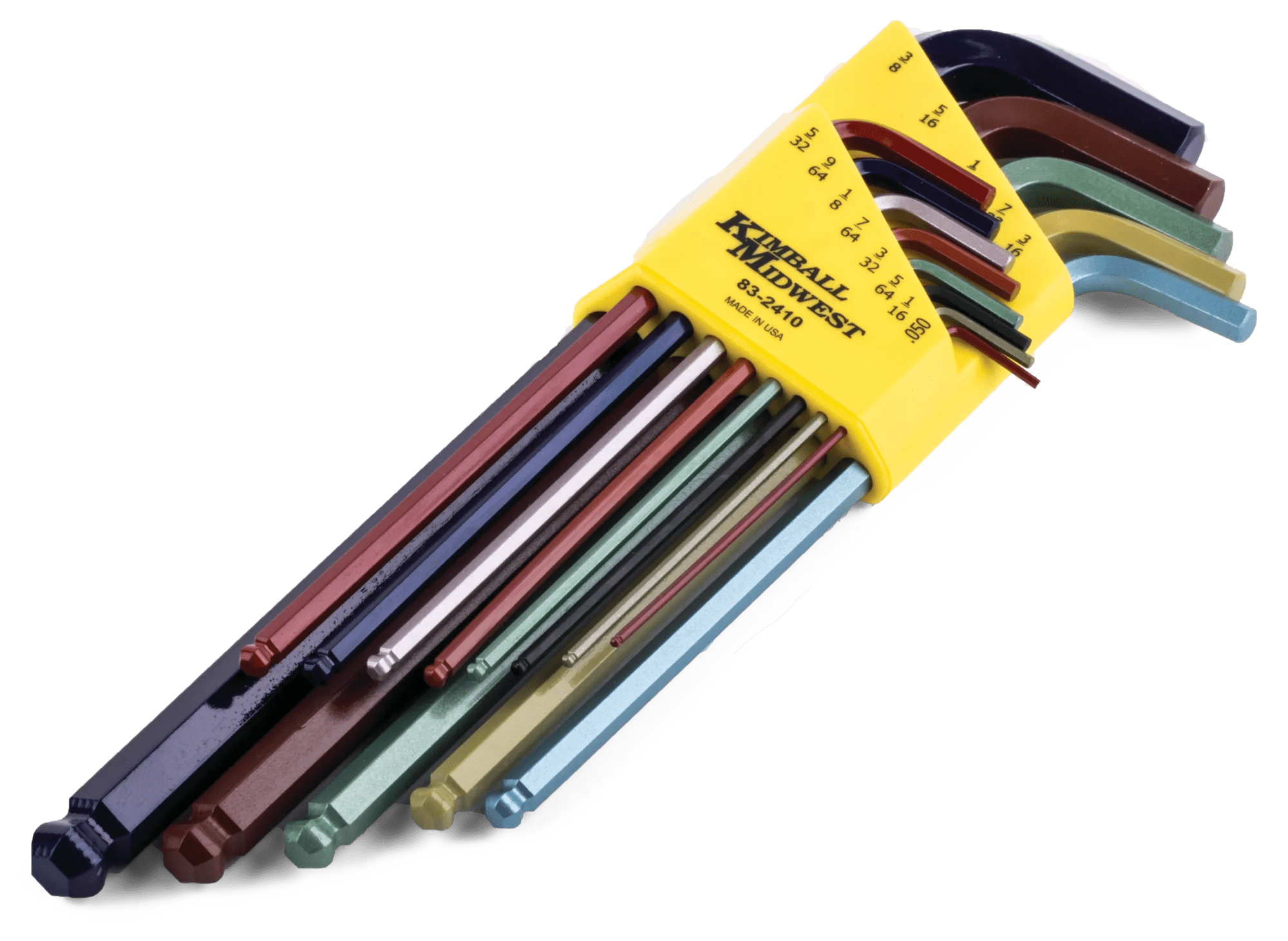 13 Piece Fractional Color Coded Ball End Hex Key Set