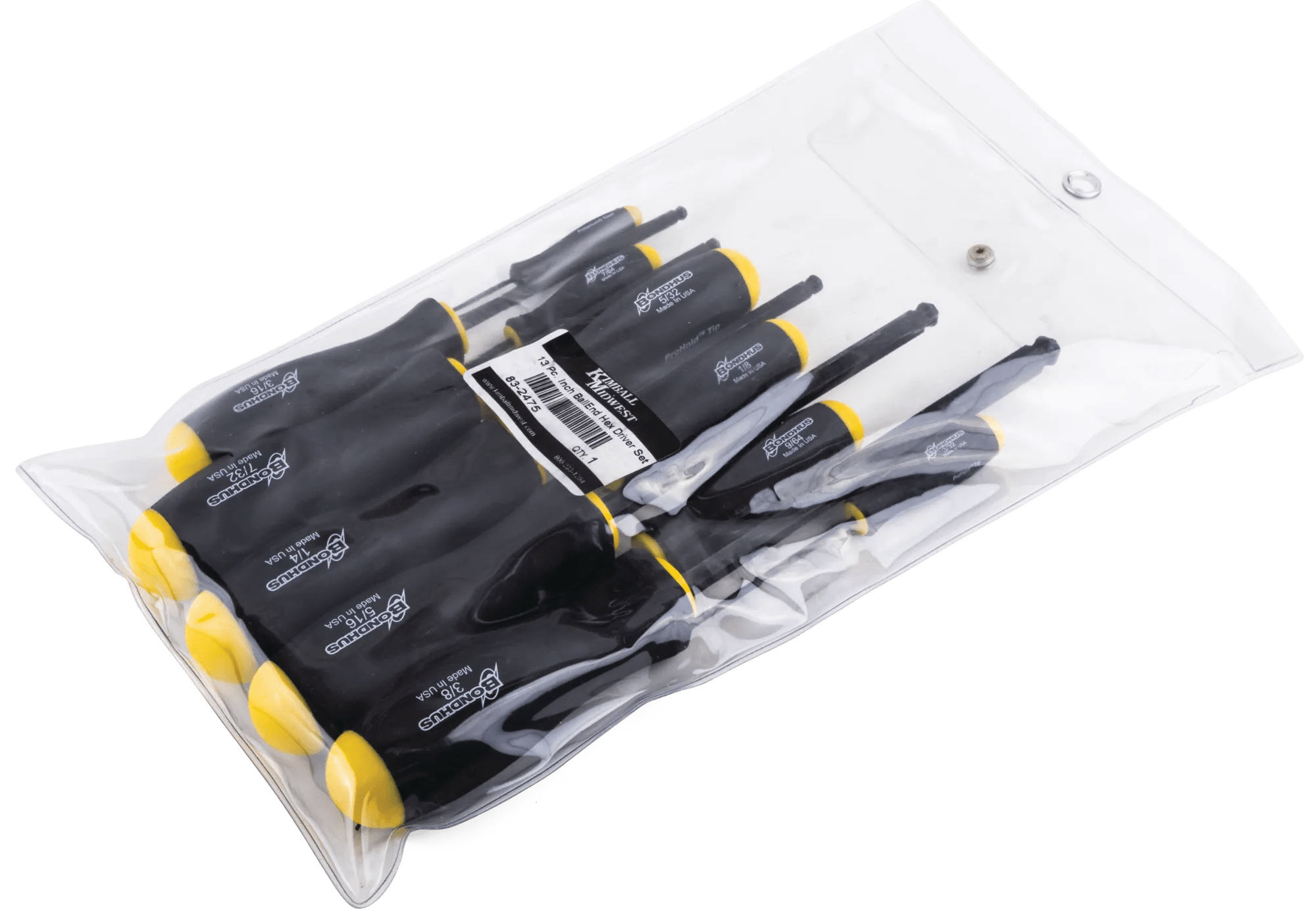 13 Piece Fractional Ball End Hex Driver Set
