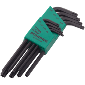 8 Piece Tamper Resistant Torx® L-Wrench (TR9 - TR40)