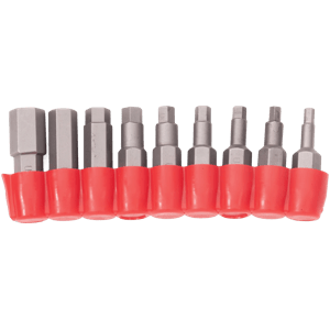 9 Piece Hex Tamper Resistant Insert Bit Set (3/32" - 5/16")