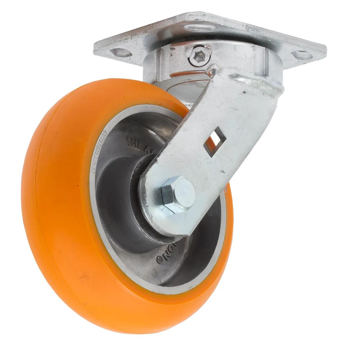 4" x 2" Heavy Duty Kingpinless Extended Aluminum Polyurethane Caster