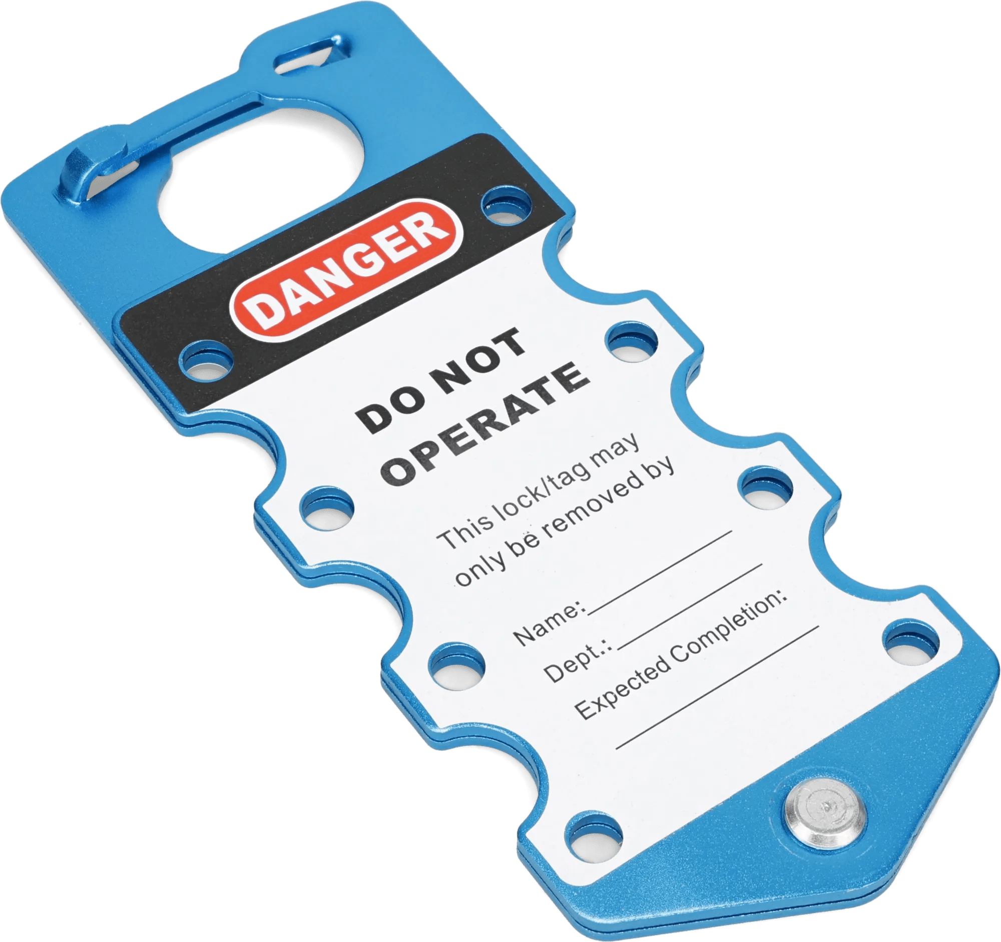 Blue Aluminum Hasp & Tag