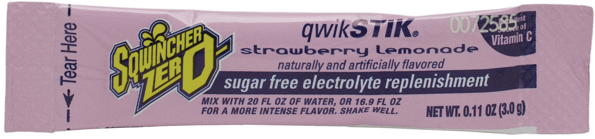 Sqwincher 20 oz. Qwik Stik® Sugar Free Strawberry Lemonade Powder - 10 Pack
