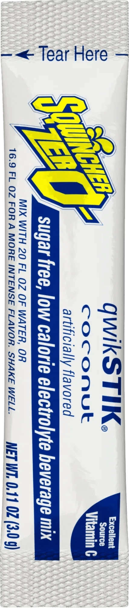 Sqwincher® 20 oz. Qwik Stick® Sugar Free Dye Free Coconut Powder - 10 Pack