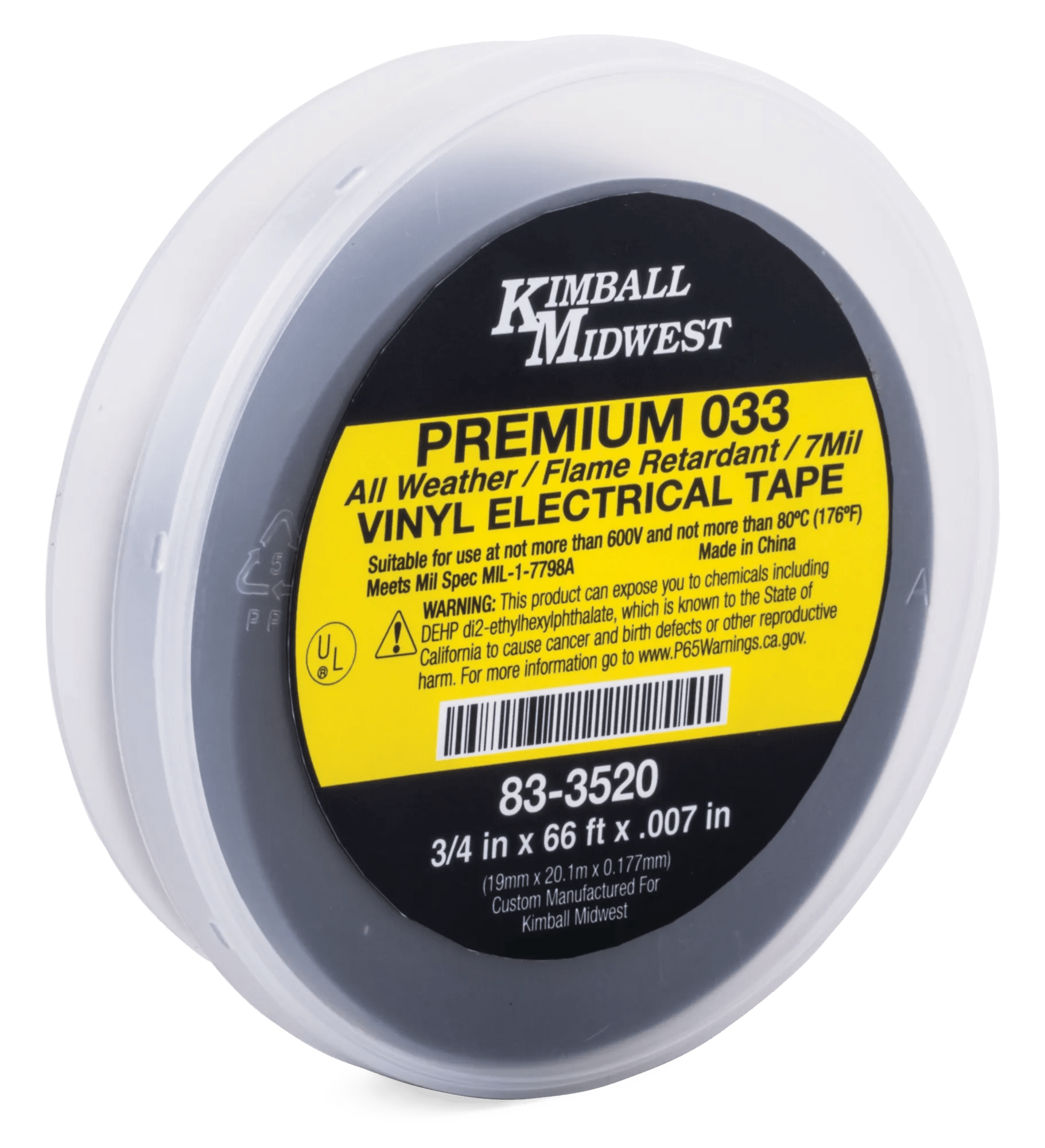 Premium 033 Electrical Tape with Poly Case