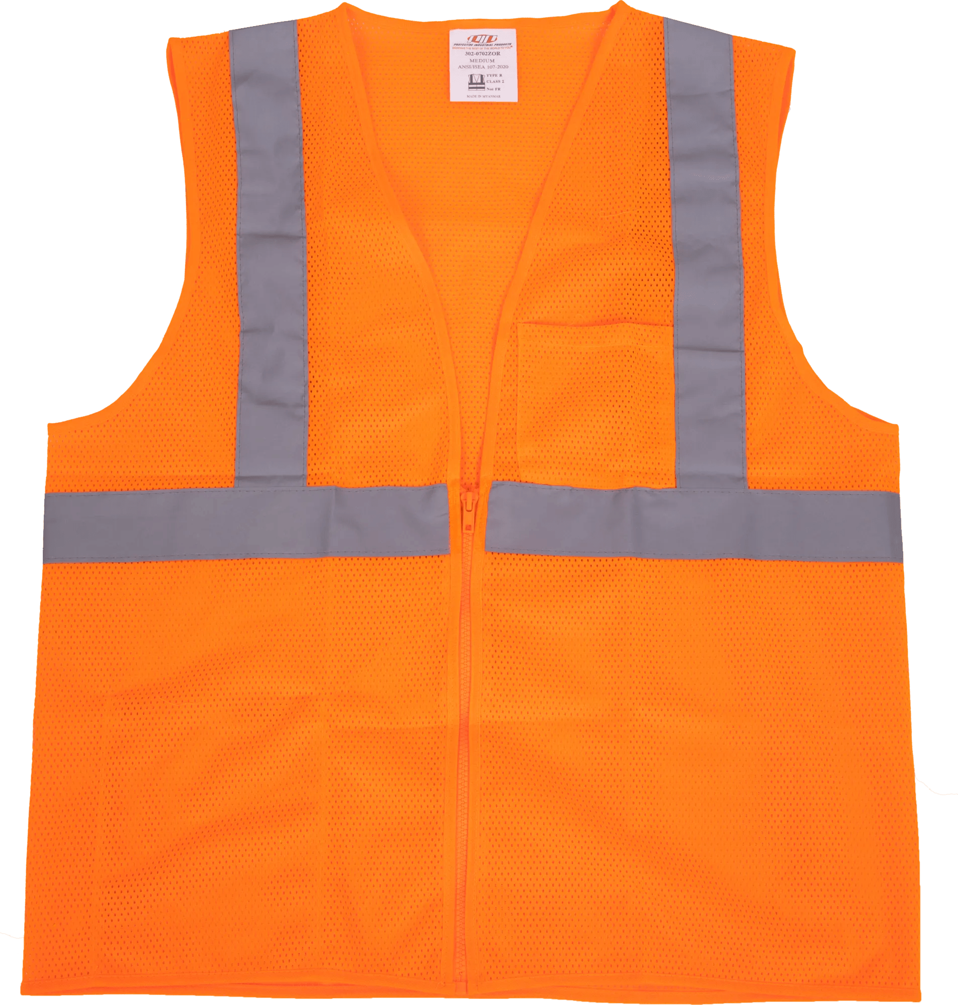 Type R, Class II Unisex Orange Safety Vest - Small