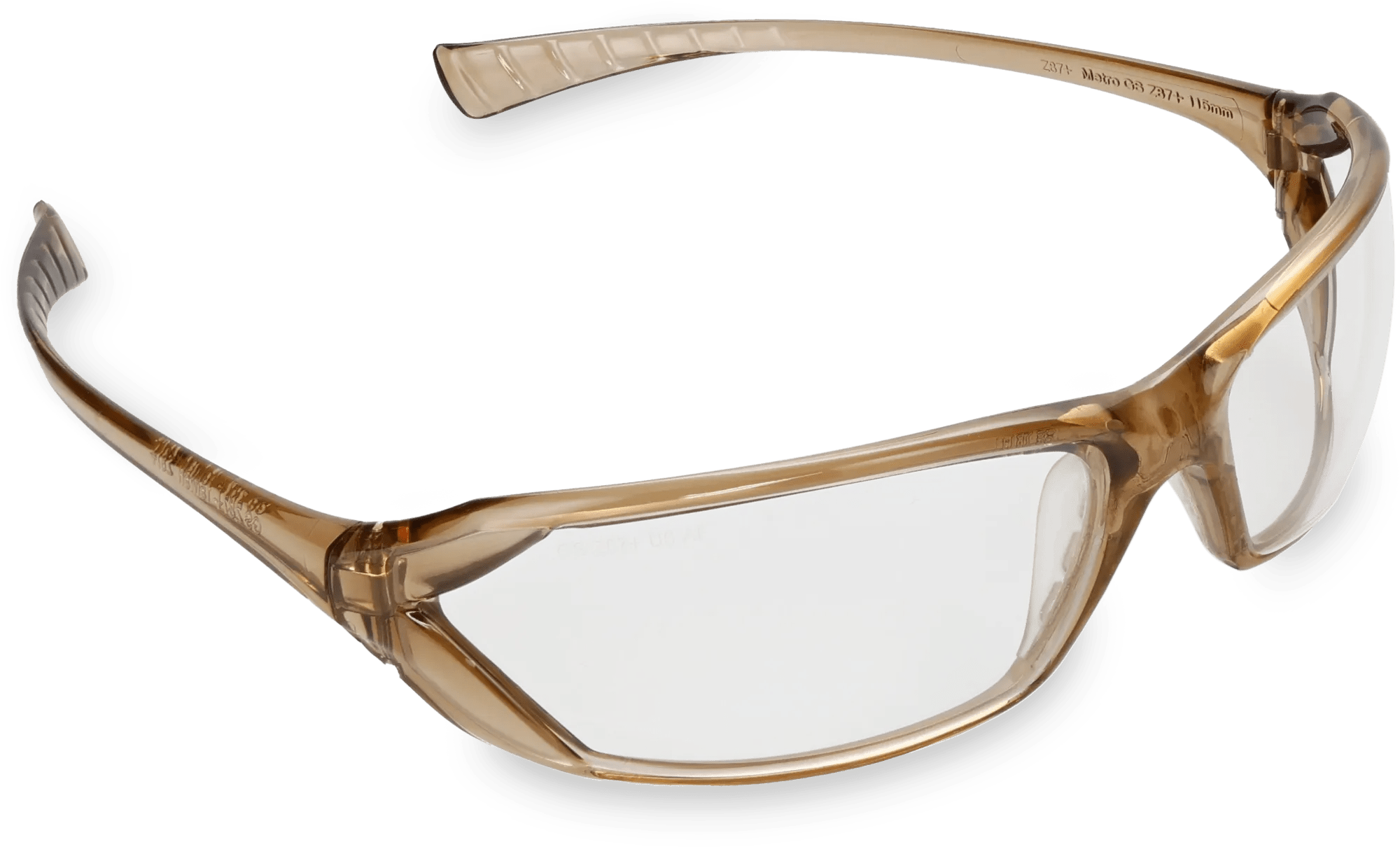 Metro® Safety Glasses, Caramel Frame, Clear Lens