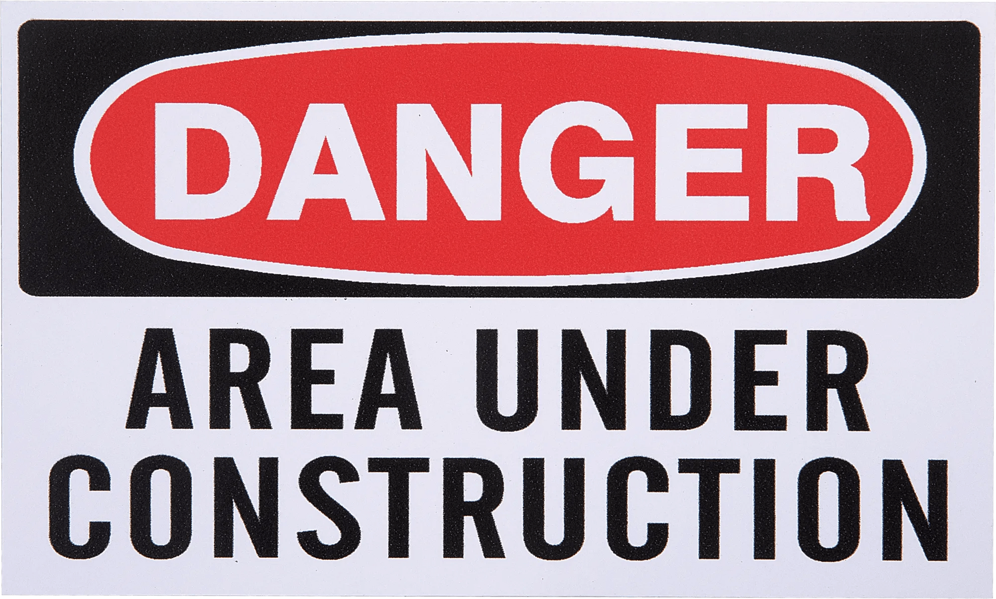 Danger: Area Under Construction Sign - 5 Pack