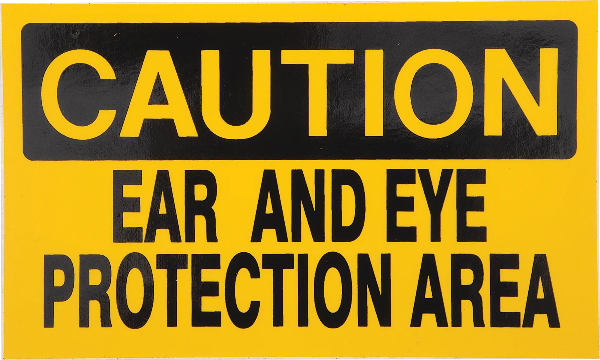 Caution: Ear & Eye Protection Area Sign - 5 Pack