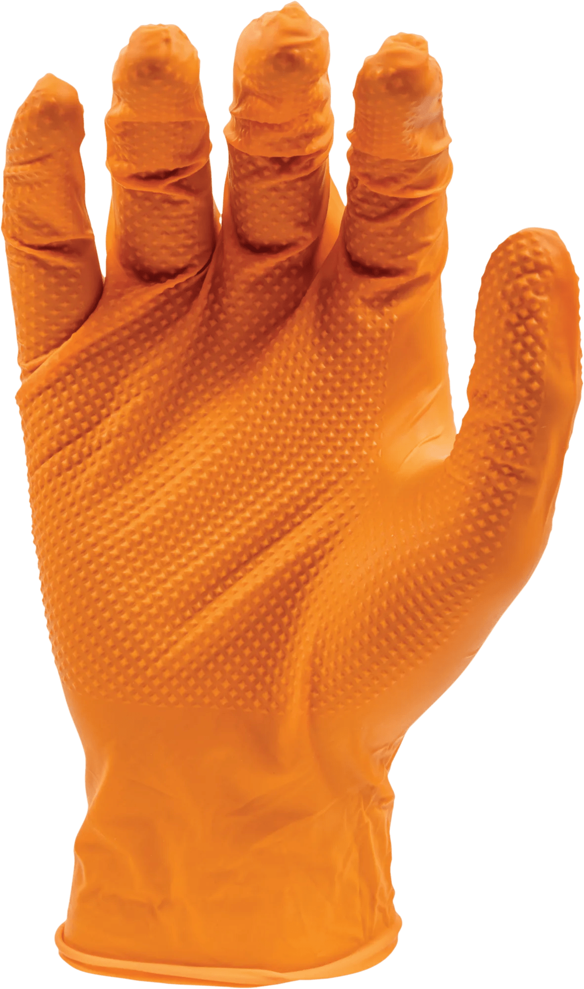 9 Mil Orange Textured Nitrile Gloves - Medium - 100 Gloves