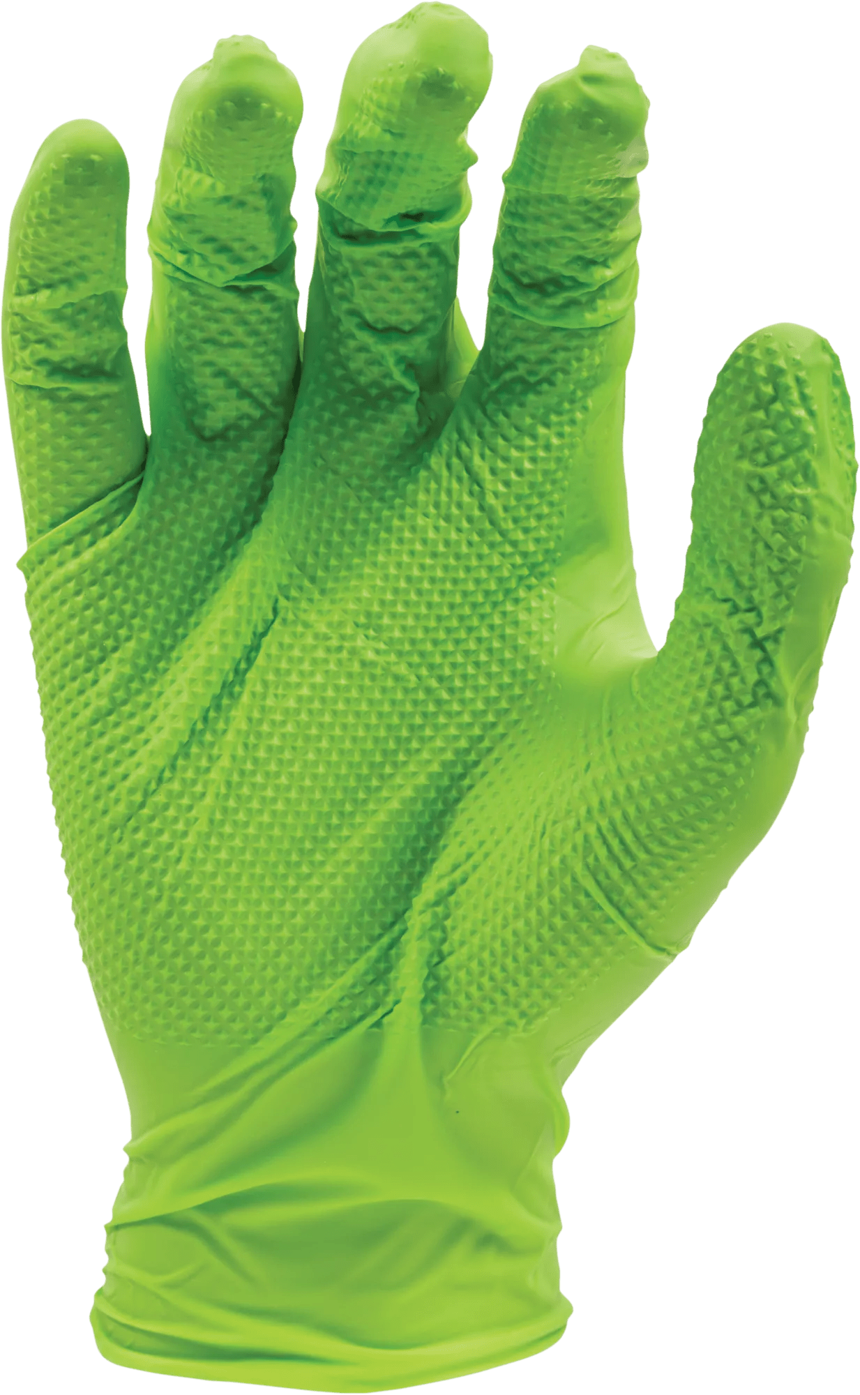 9 Mil Green Textured Nitrile Gloves - Large - 100 Gloves