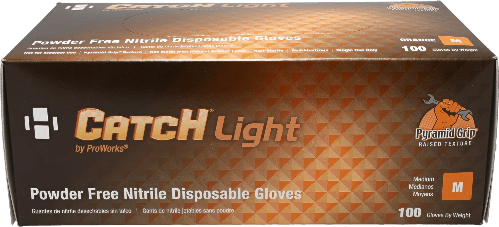 Catch® Light 6-Mil Textured Nitrile Gloves - Orange - Medium - Case of 1,000