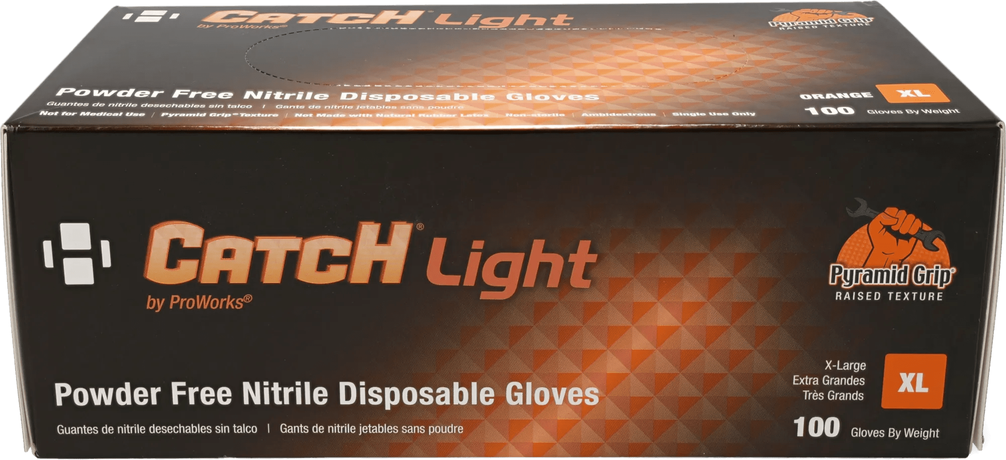 Catch® Light 6-Mil Textured Nitrile Gloves - Orange - X-Large - Single Box